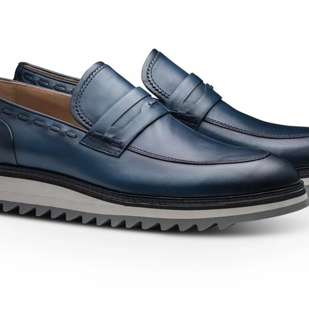 Moral Code Men's Blue Hubert Slip ons Size 13 - Picture 1 of 11